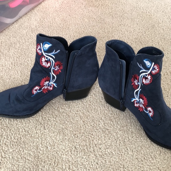Navy blue ankle boots - Picture 3 of 5
